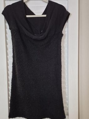 Vivienne Tam Black Cowl-Neck Sweater Dress
